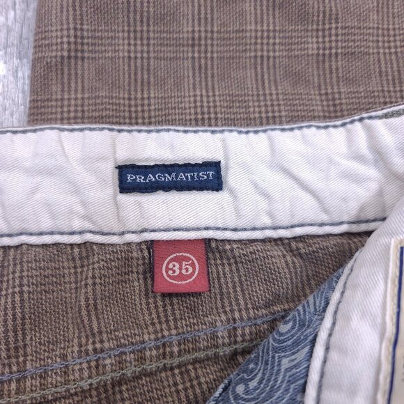 Agave Pants Mens 35x32 Brown Pragmatist Classic Plaid Mid Rise Straight - Picture 8 of 10